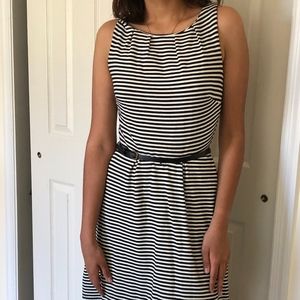 B&W Striped Work Dress